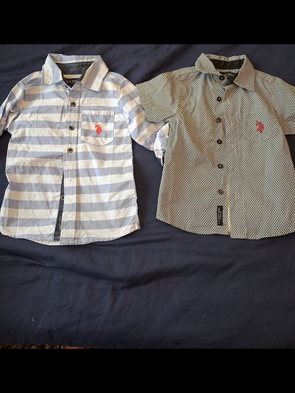 2 Size 2 U.S. Polo Assn. Boys' Light Blue Stripe Button-Up Shirt